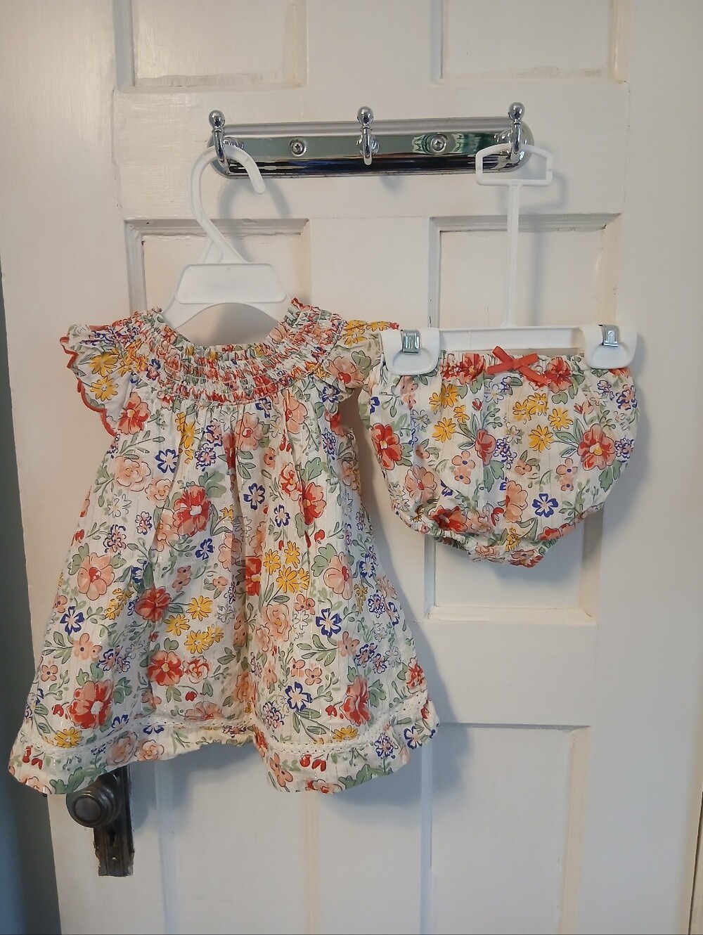 3-6m Baby Dress Bummies Diaper Cover Infanr Clothing Floral Flowers Summer Girls